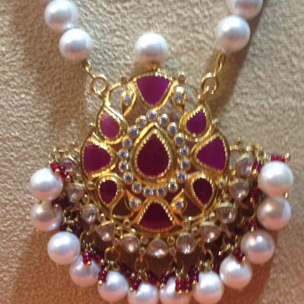 Necklace and Chand Bali Set in silver - Picture 6 of 6